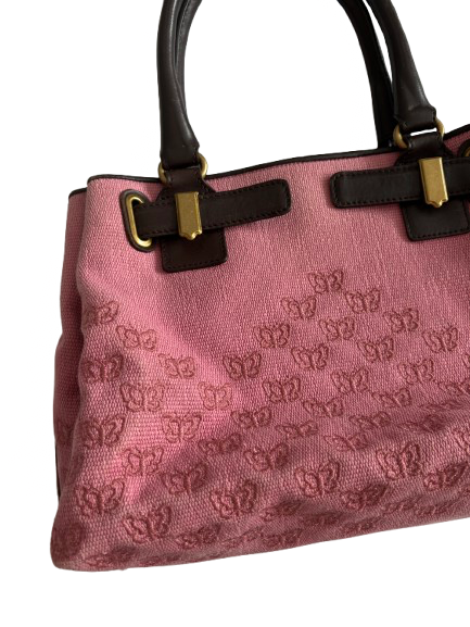 Bottega Veneta Pink Jacquard Butterfly Satchel