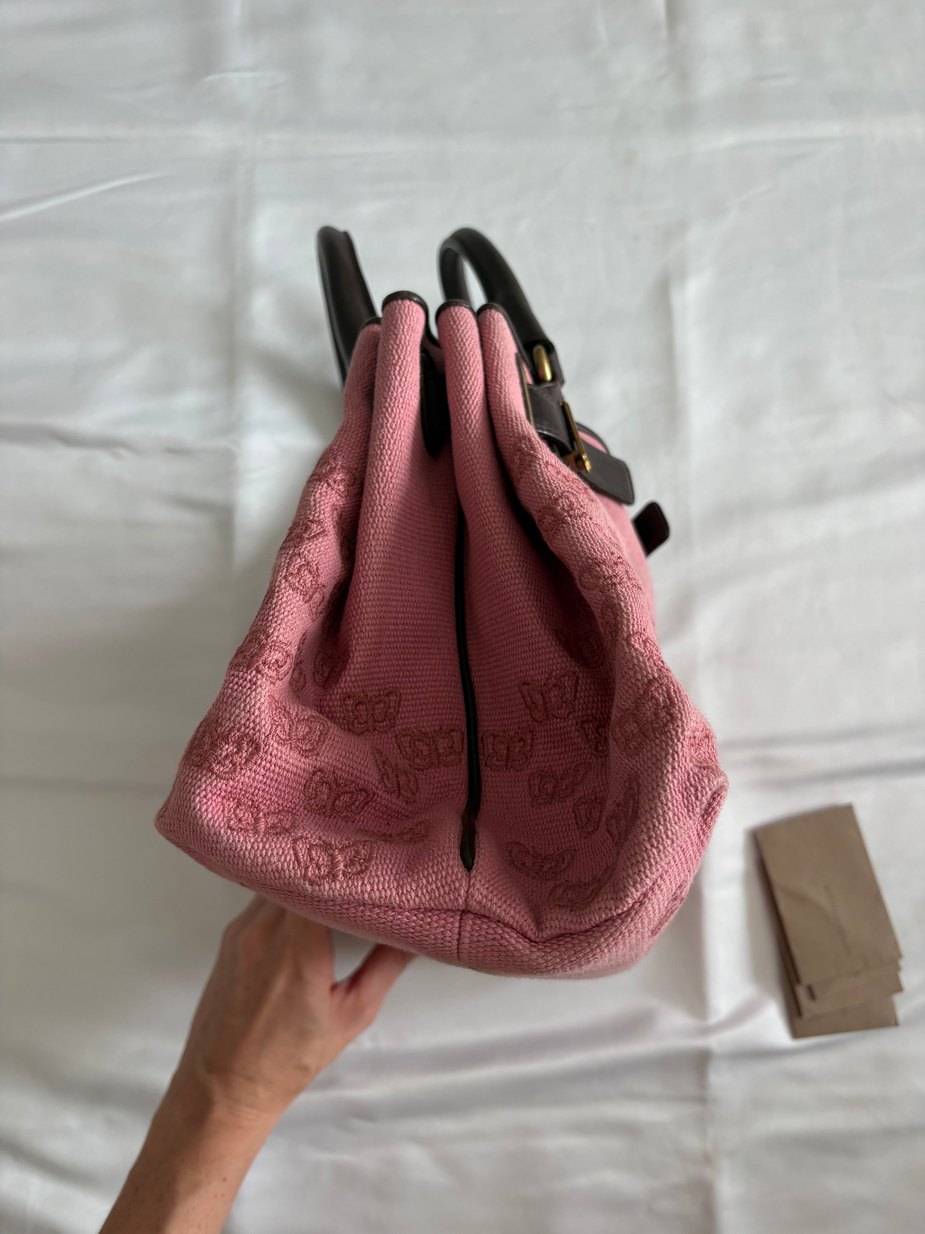 Bottega Veneta Pink Jacquard Butterfly Satchel