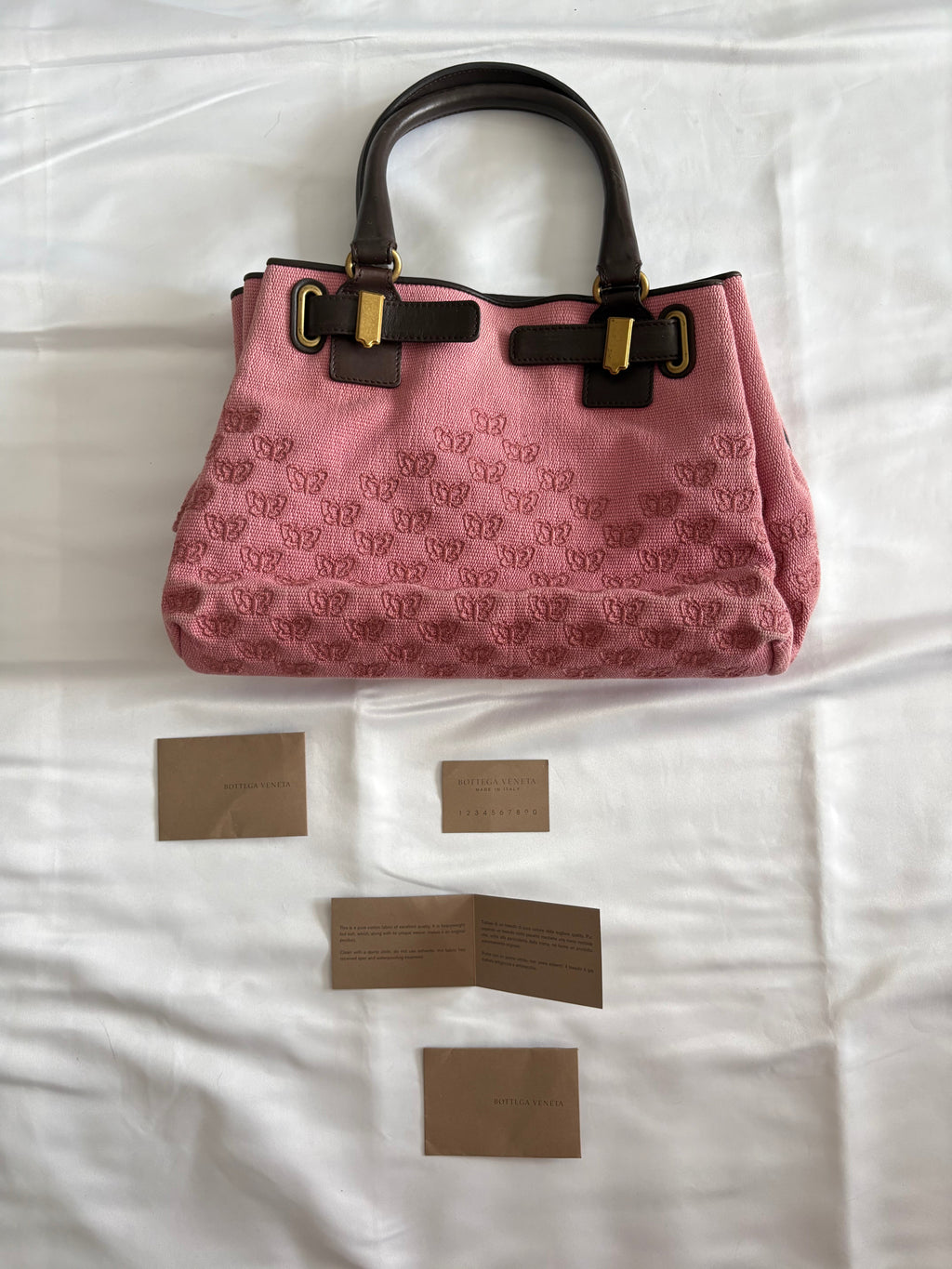 Bottega Veneta Pink Jacquard Butterfly Satchel