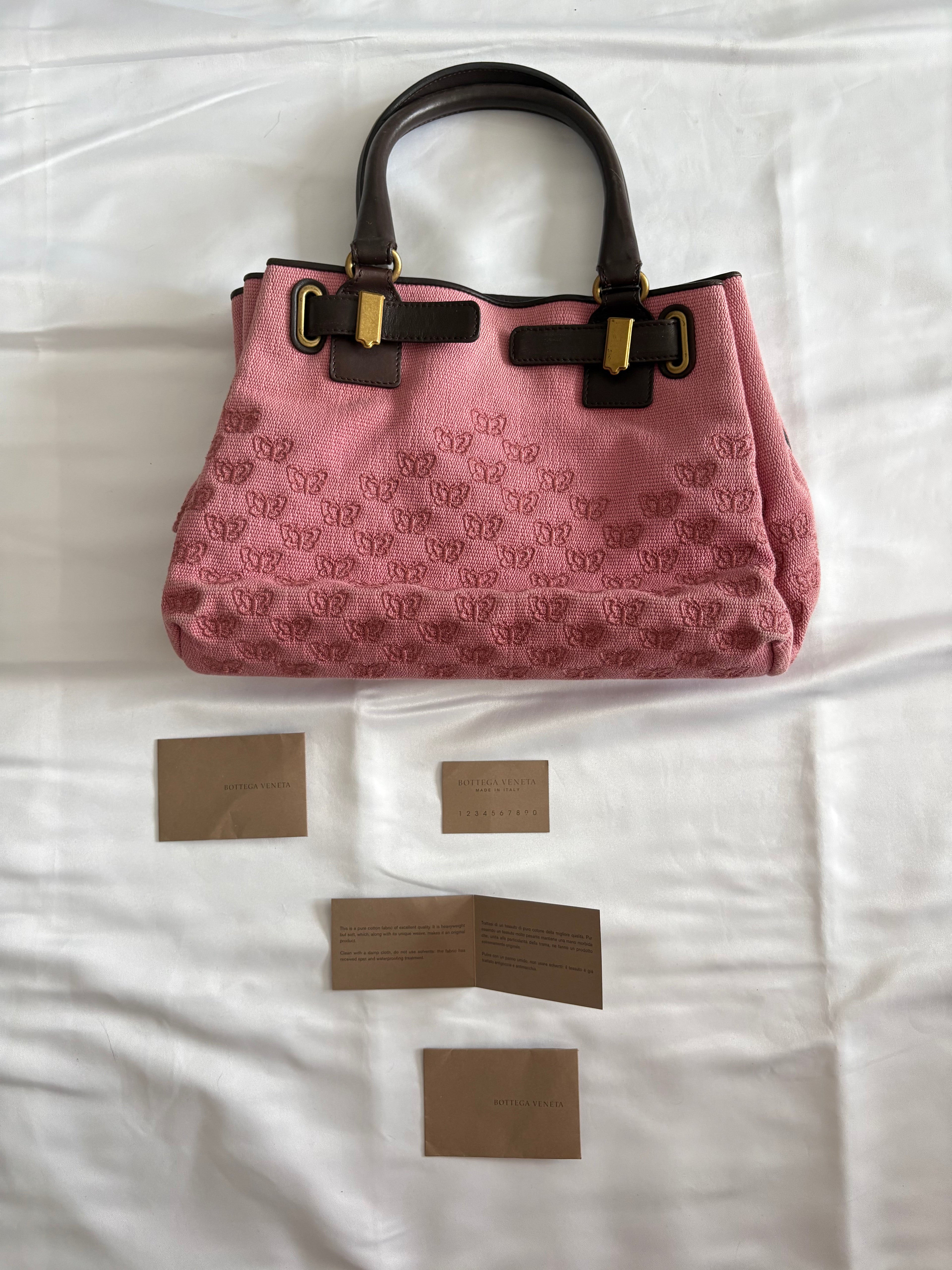 Bottega Veneta Pink Jacquard Butterfly Satchel
